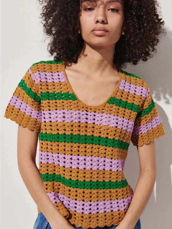 Rachel Comey Tops - Rachel Comey Sousel Top Amber Multi Hand Knit Crochet Top, Small
